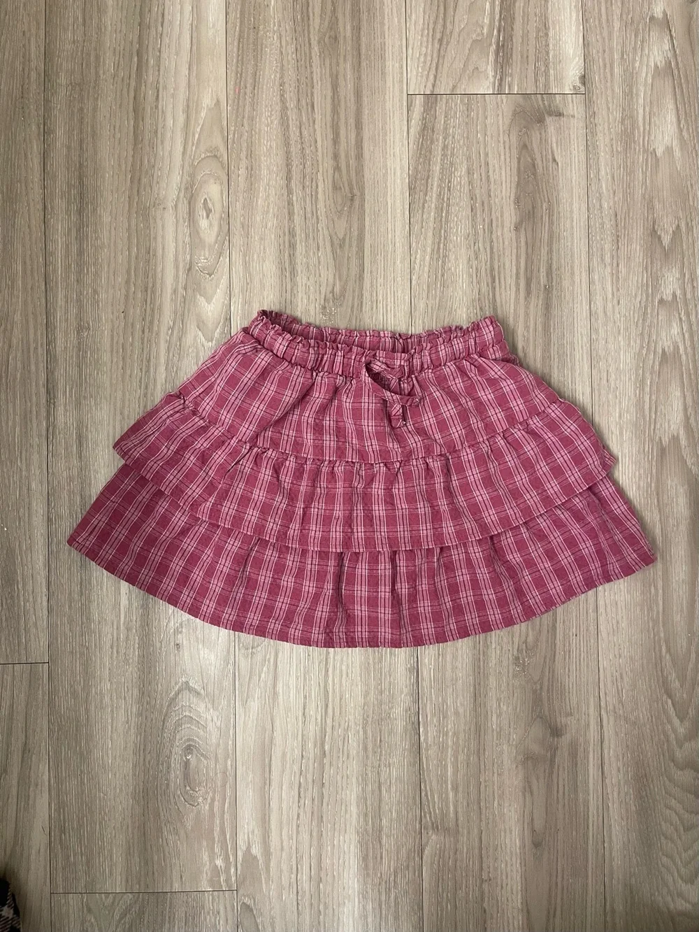 Cat & Jack Pink Plaid Tiered Skater Skirt